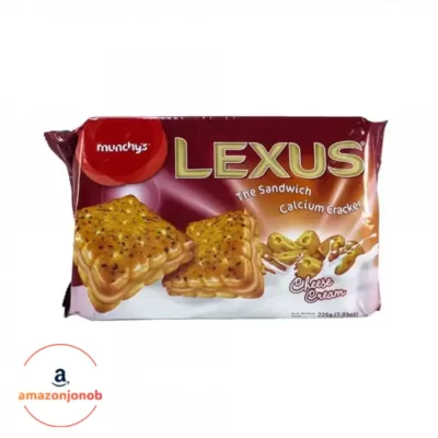 بیسکوییت لکسوس مدل پنیری 225 گرم - Munchys Lexus The Sandwich Calcium Cracker Cheese Cream 12 Sachets