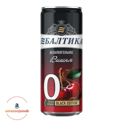 آبجو بالتیکا طعم گیلاس بدون الکل 330 میلی‌لیتر - Beer drink Baltika №0 Cherry Non alcoholic Black Edition