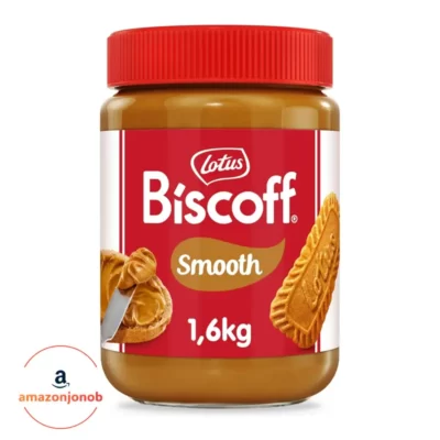 کرم بیسکویت لوتوس Lotus مدل Smooth وزن ۱/۶ کیلوگرم (بلژیکی) - Biscoff Sweet spread Smooth Extra Large Jar Caramelised biscuit flavor Vegan Nut free No colours or added flavours 1.6kg