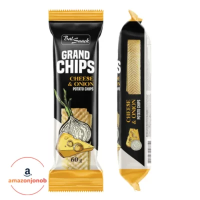 چیپس ورقه‌ای Grand طعم پنیری و پیاز 60 گرم