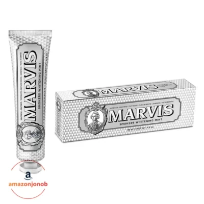 خمیر دندان سفیدکننده مارویس Marvis حجم ۸۵ میل (ایتالیایی) - Marvis Smokers Whitening Toothpaste Mint 85ml Promotes the Natural Whitening of the Teeth Plaque Removal Toothpaste Long Lasting Freshness