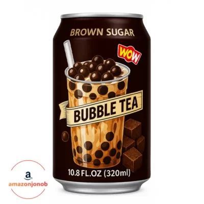 بابل تی واو با طعم شکر قهوه‌ای حجم ۳۲۰ میلی‌لیتر - WOW BUBBLE TEA BROWN SUGAR 320ML