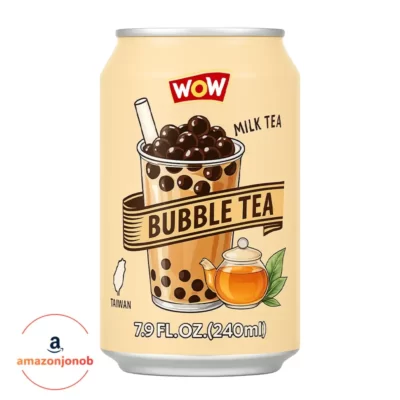 بابل تی واو با طعم شیر و چای حجم ۲۴۰ میلی‌لیتر - WOW BUBBLE TEA Milk tea 235ML